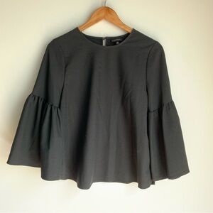 Who What Wear Black Flared Sleeve Blouse